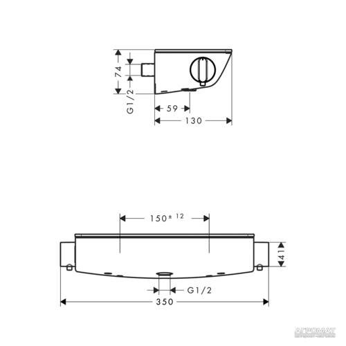 Смеситель для душа Hansgrohe Ecostat 13161400 с термостатом, фото 2