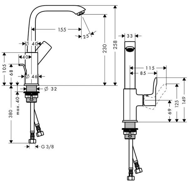 Змішувач для раковини Hansgrohe Metris 31087000, фото 2