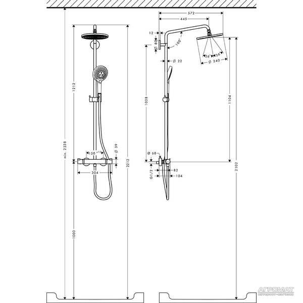 Душова система Hansgrohe Raindance Select 27115000 з термостатом, фото 2
