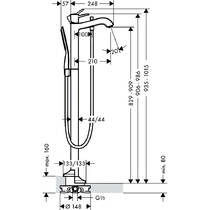 Смеситель для ванны Hansgrohe Metropol Classic 31445000 напольный, хром, фото №2