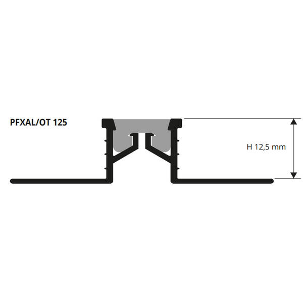 Профіль-деформаційний шов Progress Profile Proflex Al PFXAL 125G сірий 2500х12,5 мм, фото 2