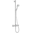 Змішувач для душу термостатичний Hansgrohe Croma Select E 27248400  з душовим набором і штангою, хром/білий, фото 1