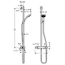 Змішувач для душу термостатичний Hansgrohe Croma Select E 27248400  з душовим набором і штангою, хром/білий, фото №2