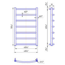 Рушникосушарка водяна Mario Класік 700х430/400 700х430 мм полірована нержавіюча сталь, фото №3