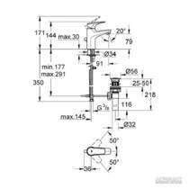 Смеситель для раковины Grohe Bau Flow 23155000, фото №2