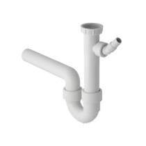 Сифон для раковины трубный Geberit 152.713.11.1 с угловым шланговым соединителем для подключения посудомойной или стиральной машины, фото №1