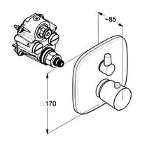 Смеситель скрытого монтажа для ванны/душа Kludi Ambienta 538300575 с термостатом, хром, фото №2