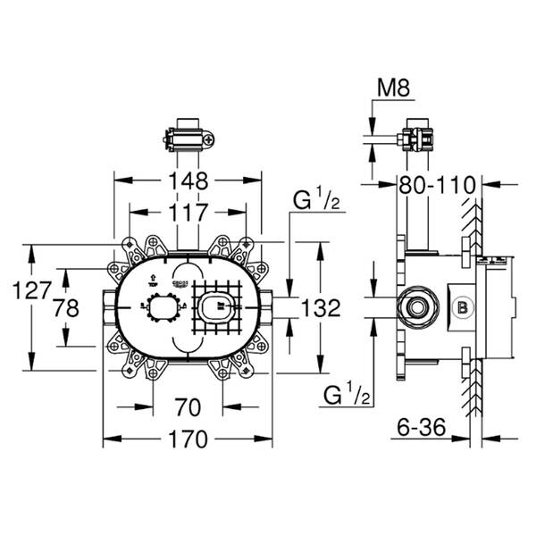 Прихована частина для верхнього душу Grohe Rainshower Classic 26264001, фото 2