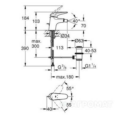 Змішувач для біде Grohe Eurostyle 23720003, фото 2