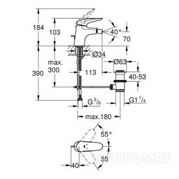 Змішувач для біде Grohe Eurostyle 23720003, фото 2
