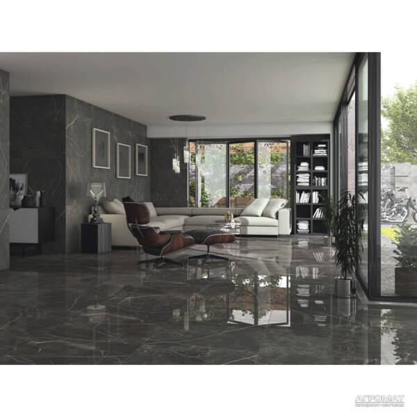 Керамограніт Ape Ceramica Black Jack Polished Rect 75x75 см, фото 2
