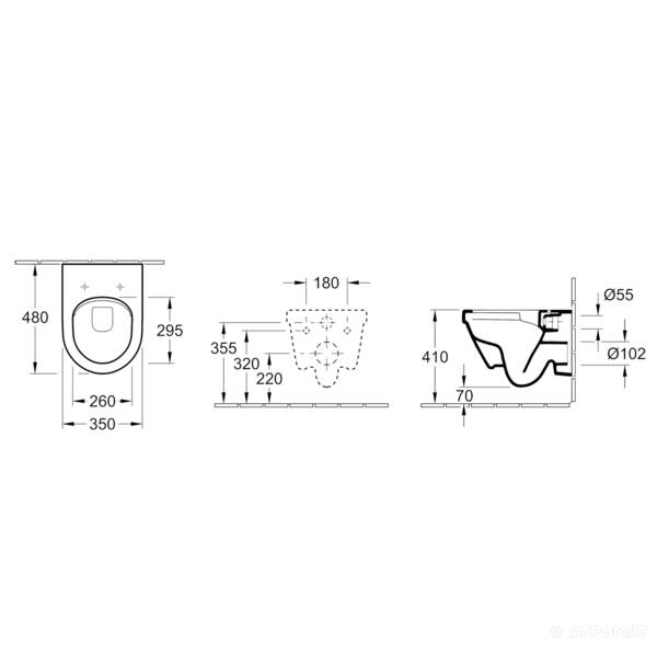 Унітаз підвісний Villeroy&Boch Architectura 4687HR01 DirectFlush із сидінням Soft Close 9M66S201, фото 3