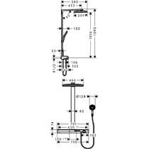 Душевая система Hansgrohe Rainmaker Select Showerpipe 460 2jet 27109400 с термостатом, хром/белый, фото №2