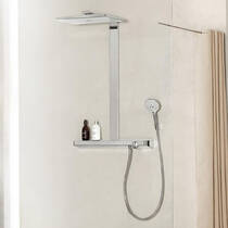 Душевая система Hansgrohe Rainmaker Select Showerpipe 460 2jet 27109400 с термостатом, хром/белый, фото №3