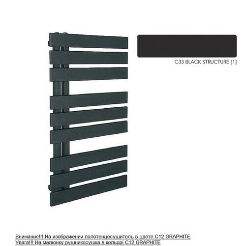 Рушникосушарка водяна Instal Projekt Popstar POPS-60/90C33 875х600 мм чорний, фото 2