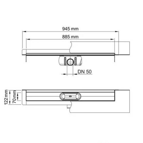 Душовий канал ACO ShowerDrain C-line 9010.88.24 (408724) 885мм, фото 3