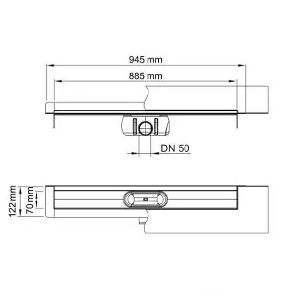 Душовий канал ACO ShowerDrain C-line 9010.88.24 (408724) 885мм, фото 3