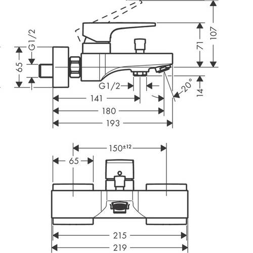 Змішувач для ванни Hansgrohe Metropol 32540000, фото 2