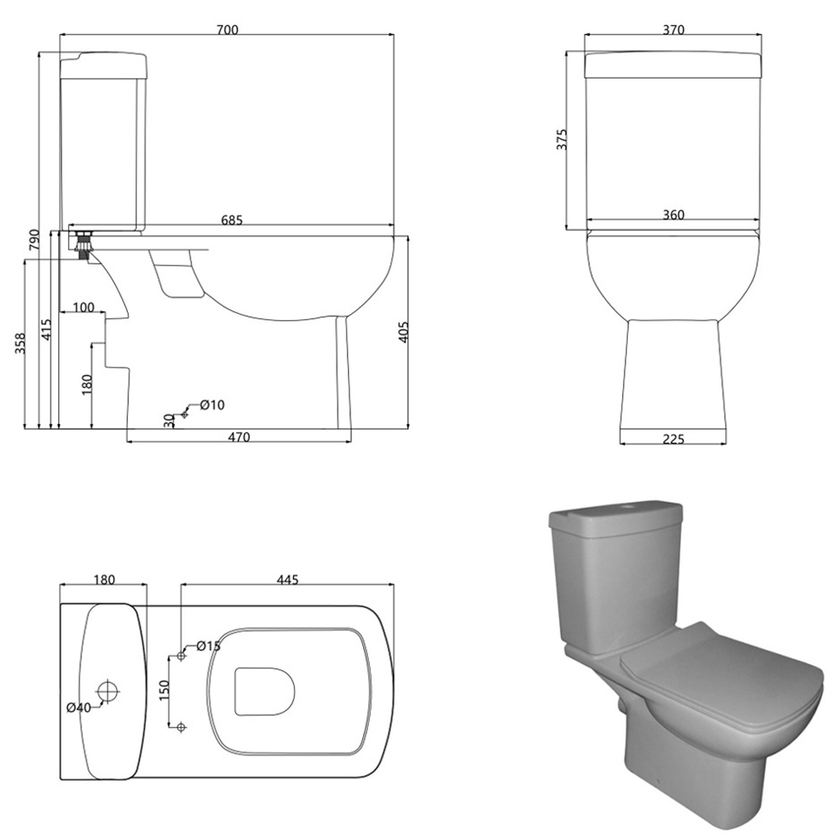 3111123 COMFORT Унітаз без кришки та бачка до компакту 3110123 (1 сорт)