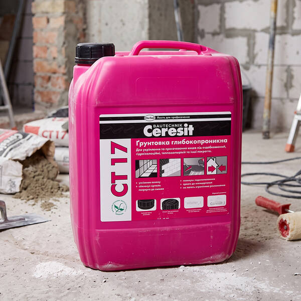 Грунтовка глубокого проникновения Ceresit СТ-17 светло-желтая 10л, фото 1