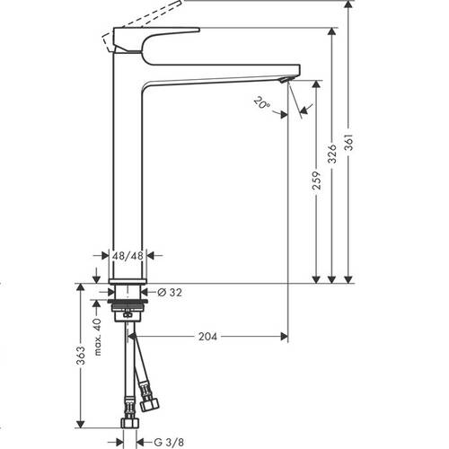 Змішувач для раковини Hansgrohe Metropol 32512000, фото 2