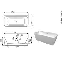 Ванна акриловая Devit Optima 17080130 170х80 см, фото №3