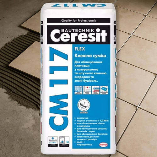 Клей для плитки Ceresit СМ-117 Flex 25кг, фото 1