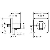 Шлангове підключення Axor Citterio E 36724990 з тримачем, золото полірований, фото №2