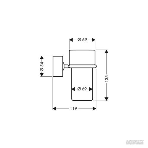 Склянка Axor Uno 41534000 з тримачем хром/білий, фото 3