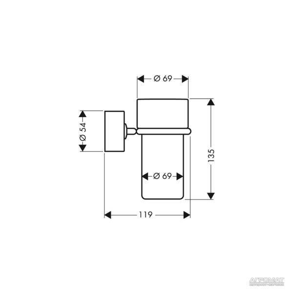Склянка Axor Uno 41534000 з тримачем хром/білий, фото 3