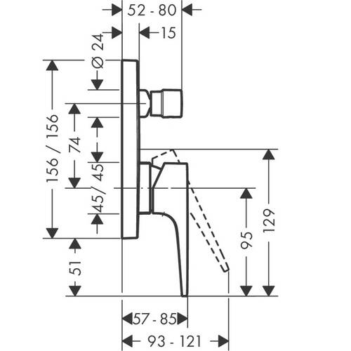 Смеситель для ванны/душа Hansgrohe Metropol 32545000, фото 2