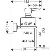 Дозатор для жидкого мыла Axor Citterio 41719000 с держателем хром/белый, фото №2