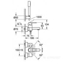 Смеситель для ванны Grohe Quadra 32639000 с душевым набором, фото №3