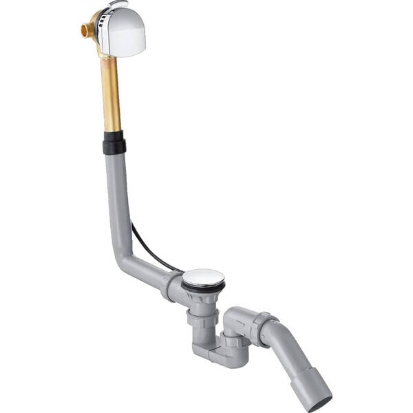 Сифон для ванни Hansgrohe Exafill 58123000 з функцією наповнення через перелив,  з набором накладок для зливу та переливу, фото 1