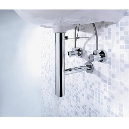 Сифон для раковины колбовой Hansgrohe Flowstar 52120000 хром, с 2 накладками и 2 угловыми вентилями, фото 3