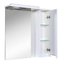 Зеркало с шкафчиком Аква Родос Квадро 70 см с подсветкой 700х740 мм шкафчик справа, фото №2