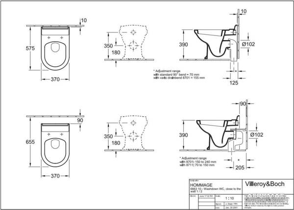 Унітаз підлоговий Villeroy&Boch Hommage 666310R2, фото 2