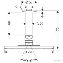 Верхний душ Hansgrohe Raindance 27477000, фото №2