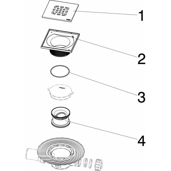 Душовий трап Viega Advantix 4935.2 (557140) 150х150 мм, фото 3