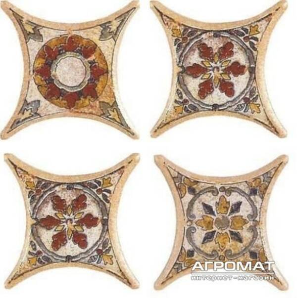 Вставка декоративная 4 Azulev Octogonal Estrella Tarancon Beige для пола 6,7x6,7 см, фото 1