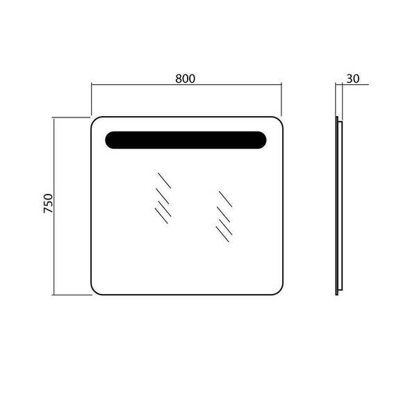 Зеркало Аква Родос Гамма 24048 с LED подсветкой 800х750 мм, фото 4