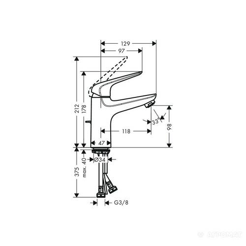 Змішувач для раковини Hansgrohe Novus 71030000, фото 3