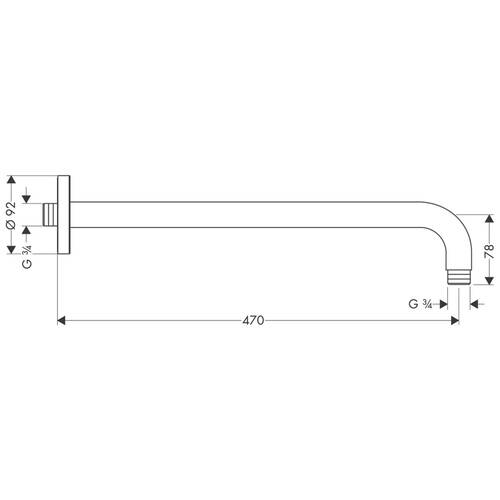 Тримач верхнього душу Hansgrohe 27410000 настінний, фото 2
