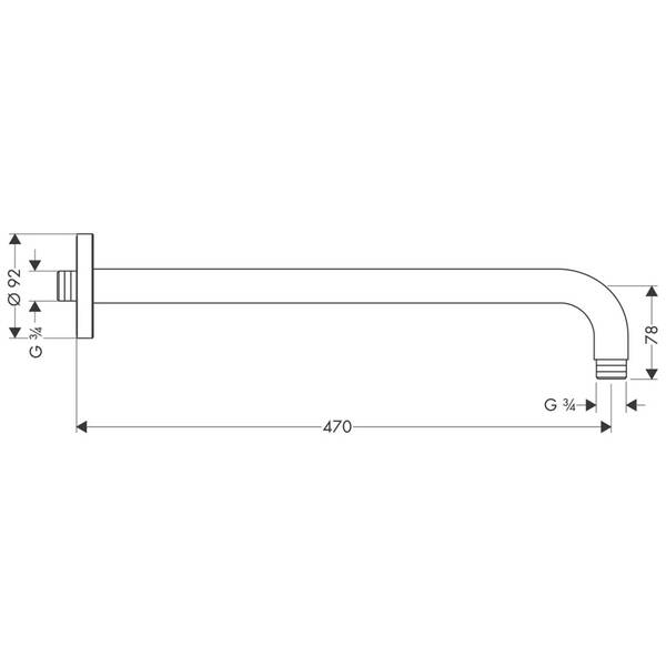 Тримач верхнього душу Hansgrohe 27410000 настінний, фото 2