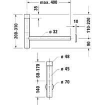 Сифон для раковины колбовой Duravit 0050361000 хром, фото №2