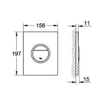 Клавіша змиву Grohe Nova Cosmopolitan Light 38809000 з LED-підсвічуванням та таймером, хром, фото №2