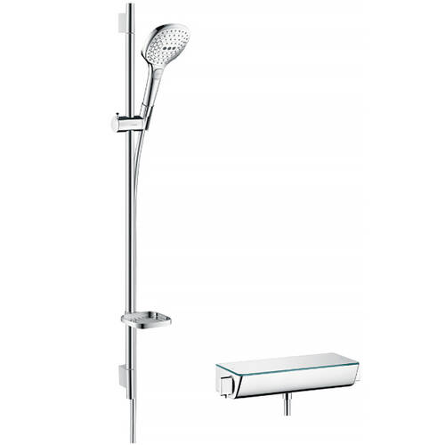 Змішувач для душу термостатичний Hansgrohe Raindance Select E 27039000 з душовим набором і штангою, хром, фото 1