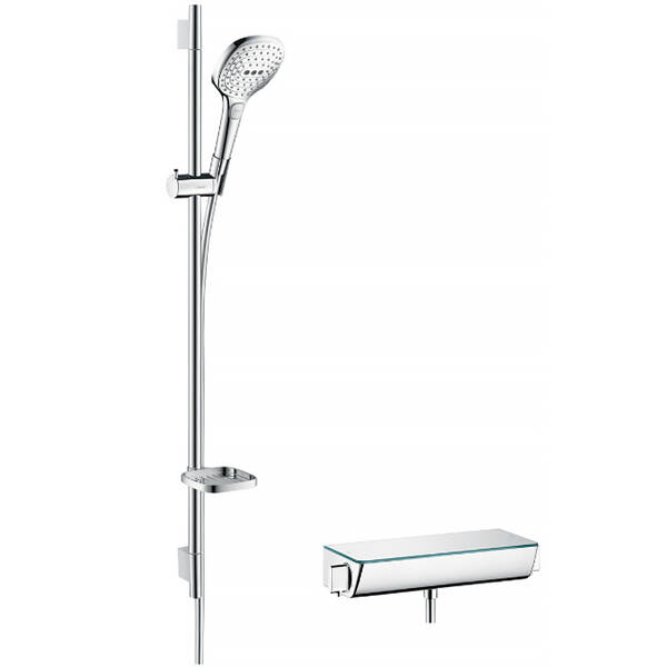 Змішувач для душу термостатичний Hansgrohe Raindance Select E 27039000 з душовим набором і штангою, хром, фото 1