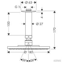 Верхний душ Hansgrohe Raindance 27478000, фото №2