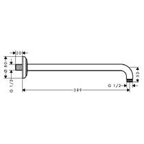 Тримач верхнього душу Axor Montreux 27348020 настінний, хром полірований, фото №2